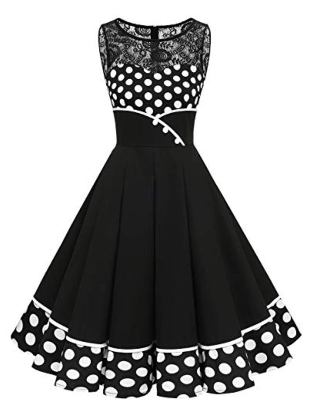 Women's 50s Vintage Floral Lace Swing Dress A-Line Cocktail